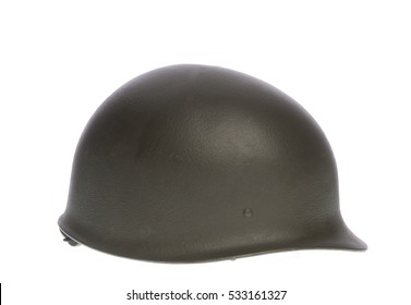 Military Helmet, Isolated On White Background