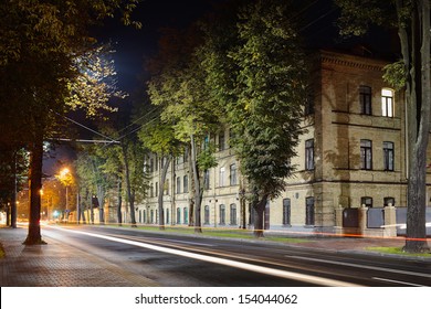 Military Hospital In Grodno Belarus At Night