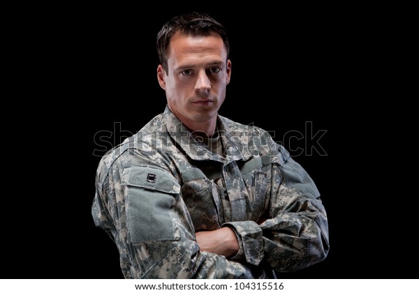 Military Man His Arms Crossed Stock Photo (Edit Now) 104315516