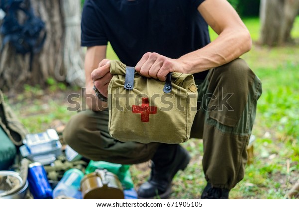 Military Medical Aid, first\
aid kit