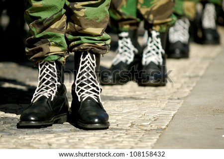 Similar – military army camouflage suit war fight boots