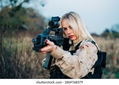 Military Powerful Lady Woman Tactical Gear Stock Photo 1869768379 ...