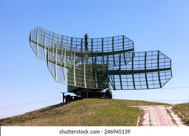 Military Russian Radar Station Against Blue Sky