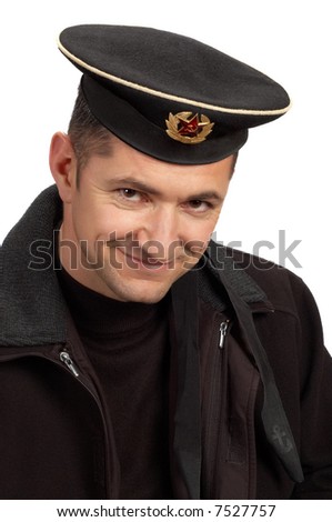 Image, Stock Photo sports guy in a military cap