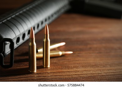 Military set on wooden background - Shutterstock ID 575884474