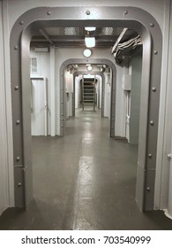 Military Ship Passageway Below Deck