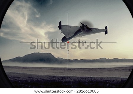 Military sight keeps the drone centered in the crosshair during evening patrol