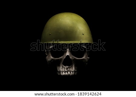 Military soldier skull head helmet fighter warrior, war, trooper. Design element for logo, label, emblem, sign, poster.
