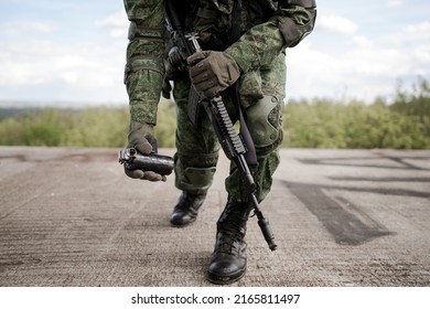 Military Soldier Throwing A Sonic Grenade