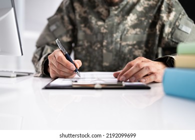 Military Student Education. Army Soldier Veteran In College