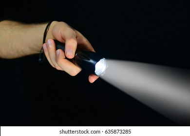 Military Tactical Flashlight In Hand