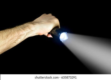 Military Tactical Flashlight In Hand