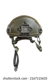 Military Tactical Helmet Isolated On White.