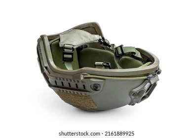 Military Tactical Helmet On White.