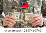 military taiwan man with dollars