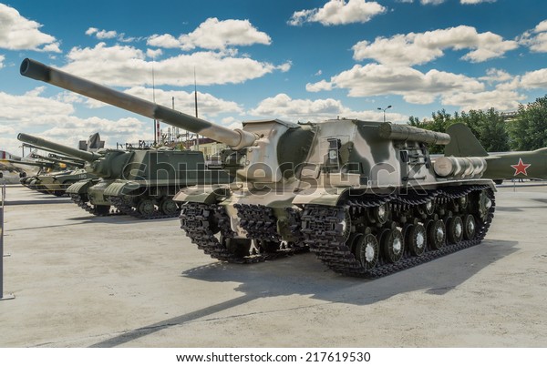 Military technology exhibits of\
military historical museum, Ekaterinburg, Russia, 6/30/2013\
year