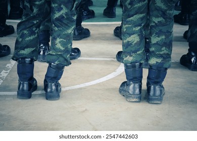 Military training In addition to practicing battle tactics, you also need to train for strength. And the mind is merged. - Powered by Shutterstock