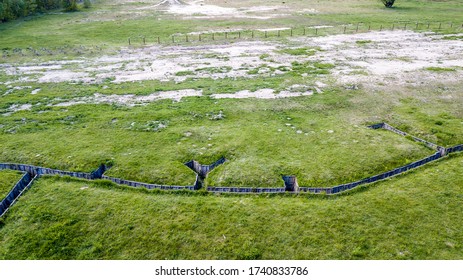 Military Trench Line Aerial Photo