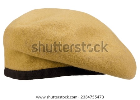 military troops yellow beret isolated