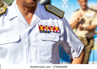 Military Uniform Officer. Spanish Armed Forces. Military Honours And Military Rank.