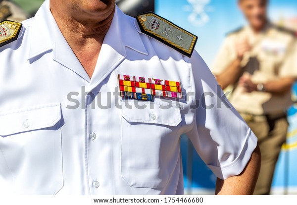 Military Uniform Officer. Spanish Armed\
Forces. Military honours and Military\
rank.