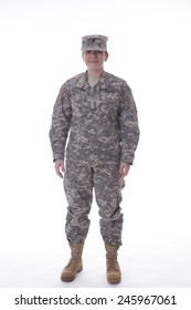 Military Woman Standing Smiling Studio On Stock Photo (Edit Now) 245967046