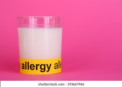 Milk Allergy On Pink Background