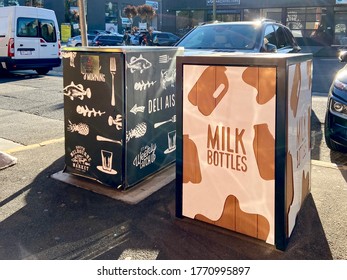 Milk Bottle Recycling Bin At South MELBOURNE Market, Australia, June 2020