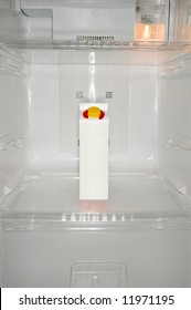 Milk Carton Inside A New Refrigerator