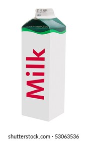 Milk Carton On White Background