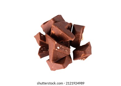 Milk Chocolate  Almond Isolated On White Background.