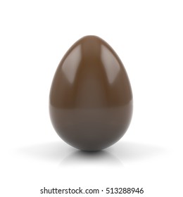 Milk Chocolate Egg Isolated On White Background