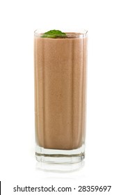 Milk Chocolate Shake On White Background