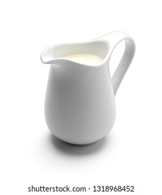 Milk Or Cream Jug Isolated On White Background