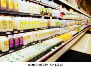 Milk And Dairy Products At A Supermarket In Canada