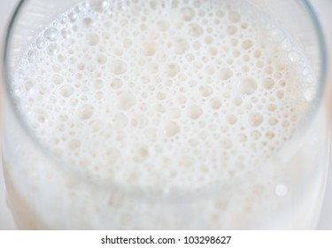 Milk With Foam In Glass