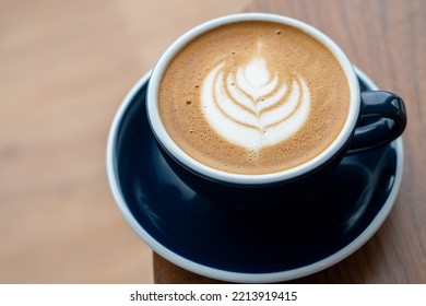 The Milk Foam Pattern On The Top Of Latte Art Coffee 