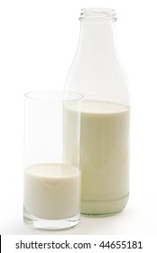Milk with Glass and Bottle