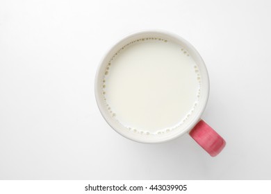 milk glass isolated on white - Shutterstock ID 443039905