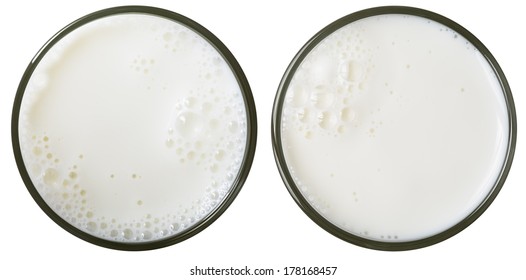 Milk Glass Top View Isolated On White