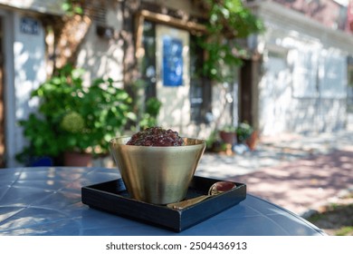 Milk ice red bean bingsu eaten in summer - Powered by Shutterstock