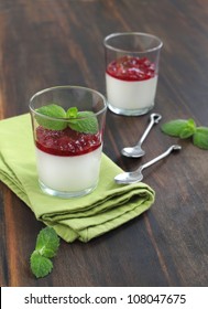 Milk Jello With  Cranberry Sauce