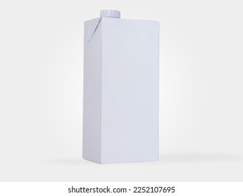 Milk or juice packages made of white carton paper, Mockup template design isolated on white background - Shutterstock ID 2252107695