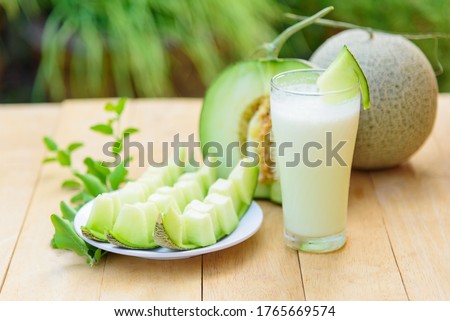 Milk melon Smoothie in glass