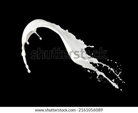 milk splash isolated on black background