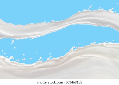 Milk Splash On blue background