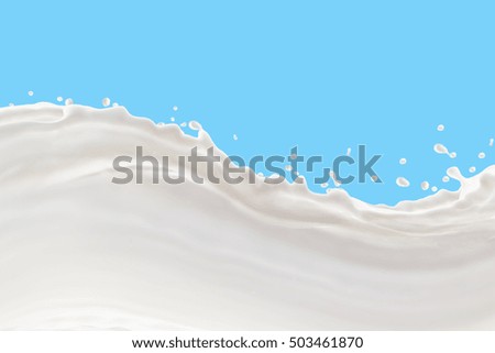 Milk Splash On blue background