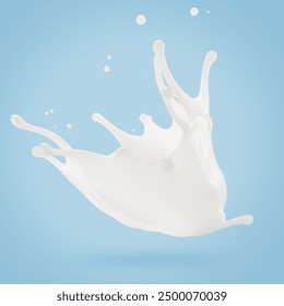 milk splash on the light blue background. 3d render. - Powered by Shutterstock