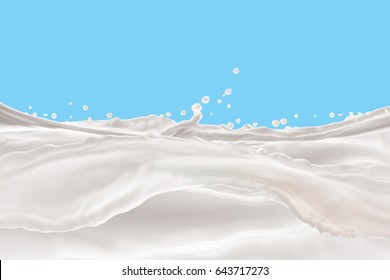 Milk Splash,splashing milk isolated on blue background - Shutterstock ID 643717273