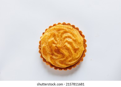 Milk Tart With Cinnamon On White 